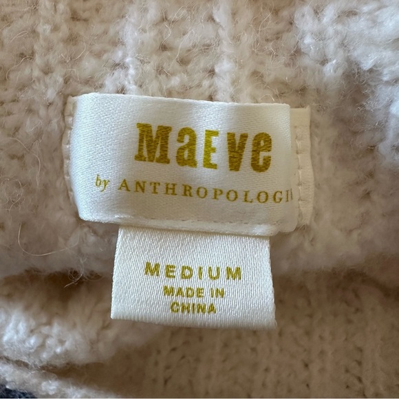 Maeve By Anthropologie Athena Cowl Neck Wool Alpaca Off White Sweater Size M - Picture 10 of 12